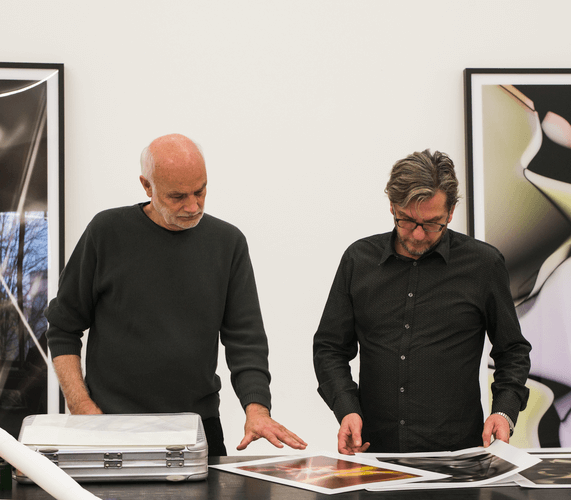 Jörg Schellmann and Thomas Ruff at Ruff’s studio, Dusseldorf 2013