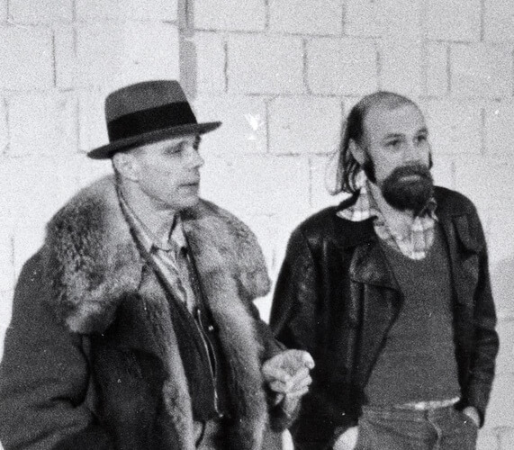 Joseph Beuys and Jörg Schellmann in Munich 1976