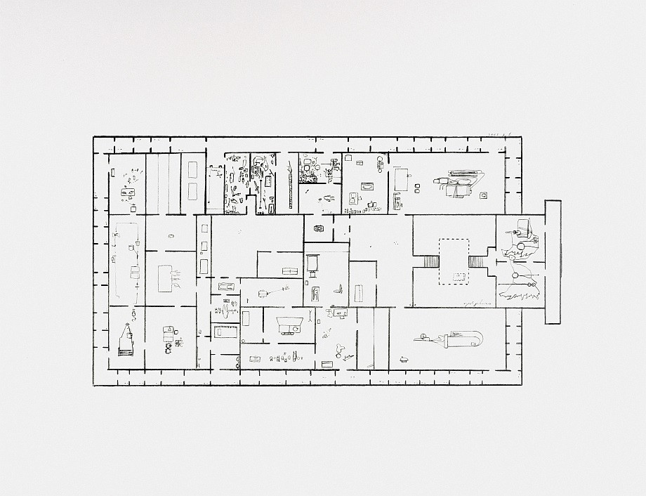Mark Manders 2002 Provisional Floor Plan: Self Portrait as a Building 7-5-2002