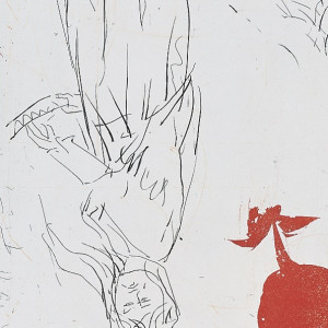 Georg Baselitz Editions 1999 Frau am Abgrund, zwei Rosen