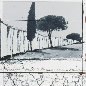 Christo and Jeanne-Claude Editions 1989 The Curtains Project for SS74 Maremmana, Manciano, Toscana