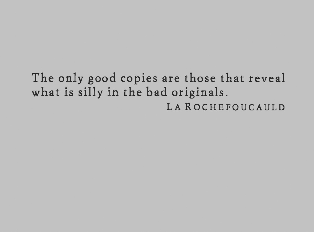 Joseph Kosuth 1993 Copied Authentic
