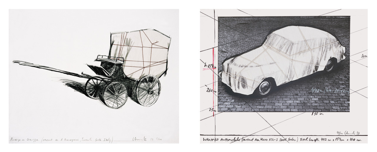 Christo and Jeanne-Claude 1984 Package on Carozza, Wrapped Automobile (Volvo)