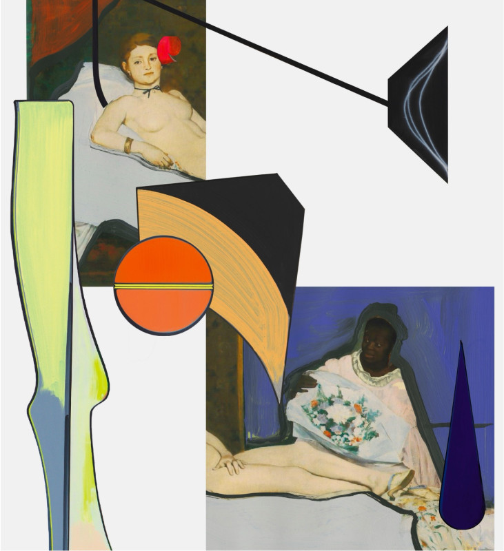 Group portfolio Cadavre Exquis, 2021 with works by James Richards, Thomas Scheibitz, Julie Mehretu and 8 other artists